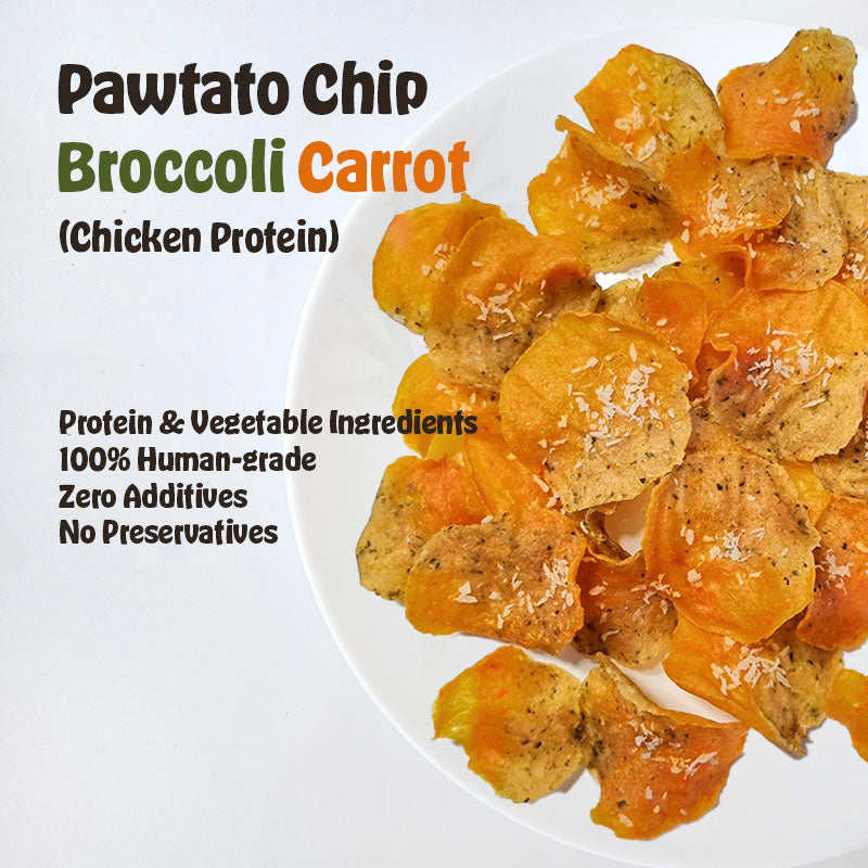 Dehydrated Broccoli Carrot Pawtato Chips