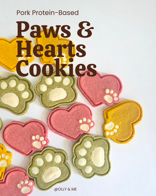 Paws & Hearts Cookies (Pork Protein Based) Set of 6Pcs