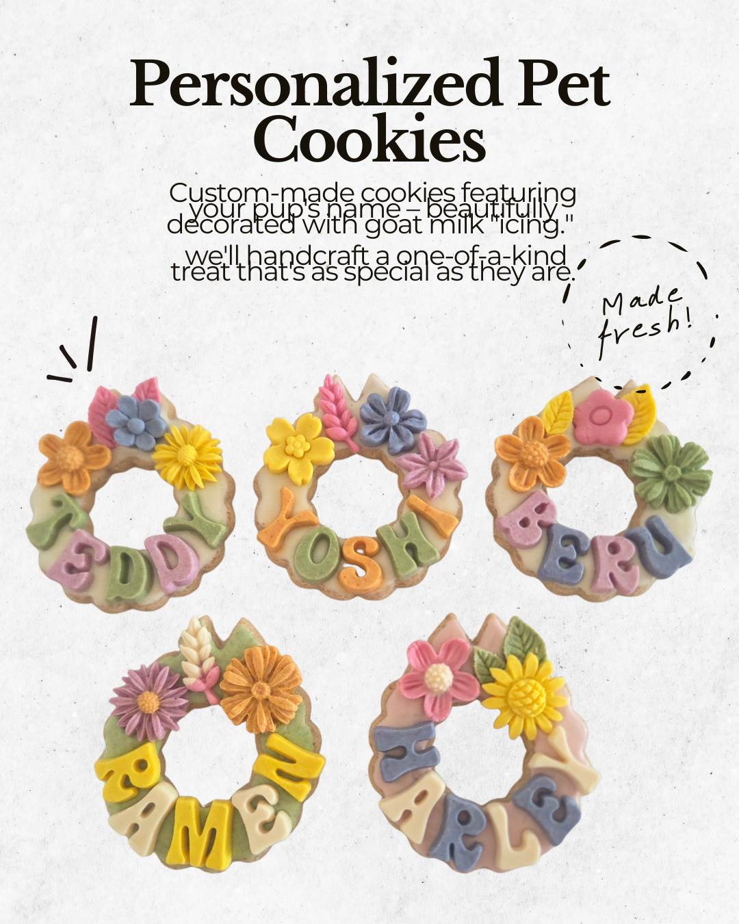 Personalized Pet Cookies Chicken/Pork protein based – Edible Name Art!